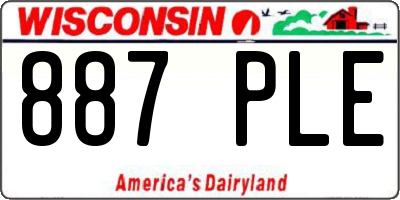 WI license plate 887PLE