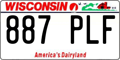 WI license plate 887PLF
