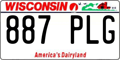 WI license plate 887PLG