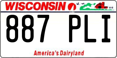 WI license plate 887PLI