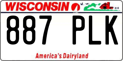WI license plate 887PLK