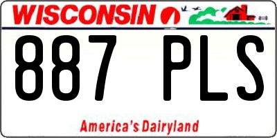 WI license plate 887PLS