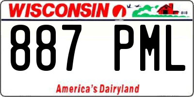 WI license plate 887PML