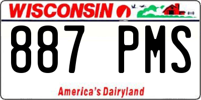 WI license plate 887PMS