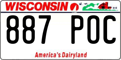 WI license plate 887POC