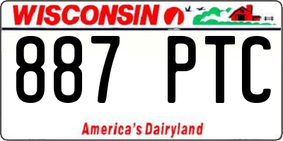 WI license plate 887PTC
