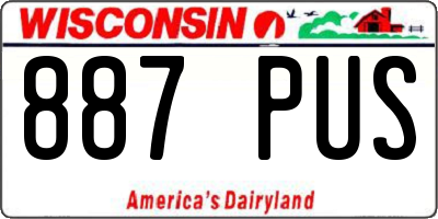WI license plate 887PUS