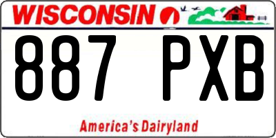 WI license plate 887PXB
