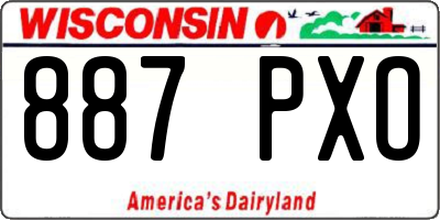 WI license plate 887PXO