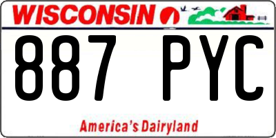 WI license plate 887PYC