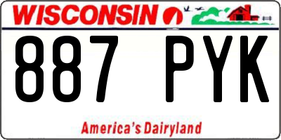WI license plate 887PYK