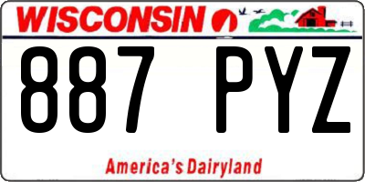 WI license plate 887PYZ
