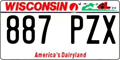 WI license plate 887PZX