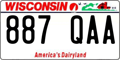WI license plate 887QAA