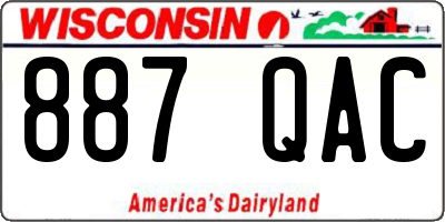 WI license plate 887QAC