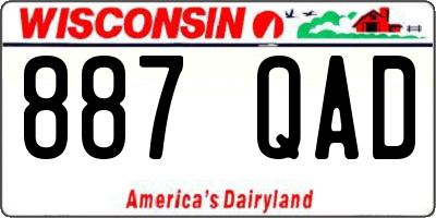 WI license plate 887QAD