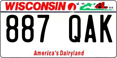 WI license plate 887QAK