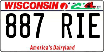 WI license plate 887RIE