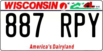 WI license plate 887RPY
