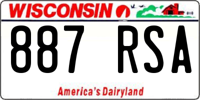 WI license plate 887RSA