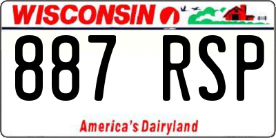 WI license plate 887RSP