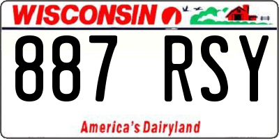 WI license plate 887RSY
