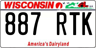 WI license plate 887RTK
