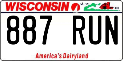 WI license plate 887RUN