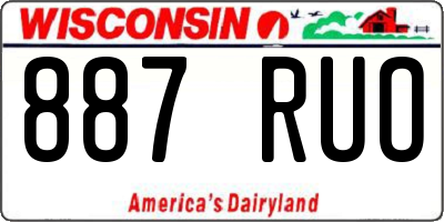 WI license plate 887RUO