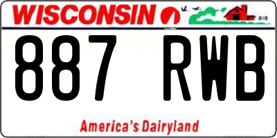 WI license plate 887RWB