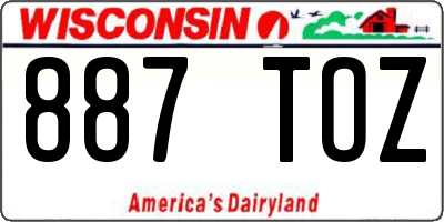 WI license plate 887TOZ