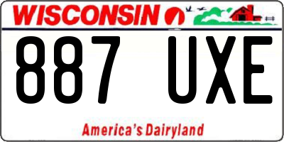 WI license plate 887UXE