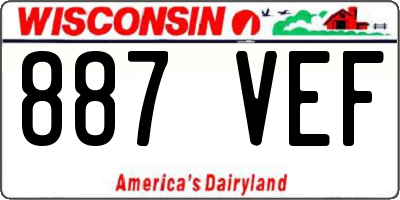 WI license plate 887VEF