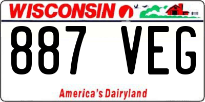 WI license plate 887VEG