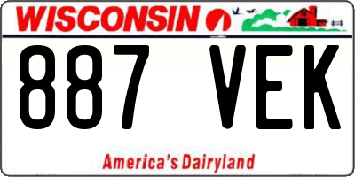 WI license plate 887VEK