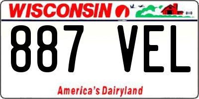 WI license plate 887VEL
