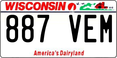 WI license plate 887VEM