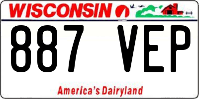 WI license plate 887VEP