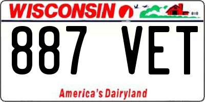 WI license plate 887VET