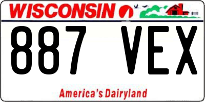 WI license plate 887VEX