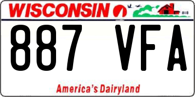 WI license plate 887VFA