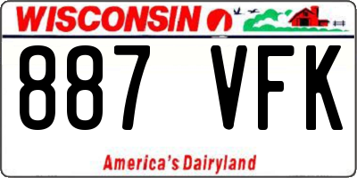 WI license plate 887VFK