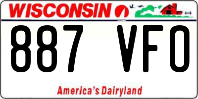 WI license plate 887VFO