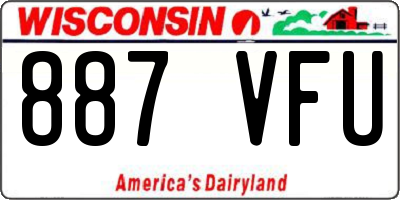 WI license plate 887VFU