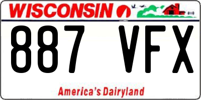 WI license plate 887VFX