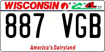 WI license plate 887VGB