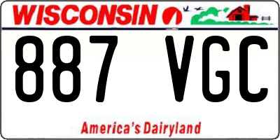 WI license plate 887VGC