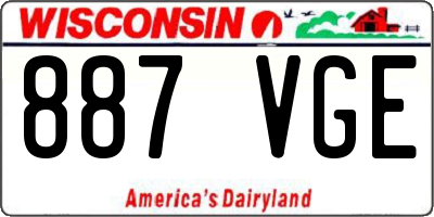WI license plate 887VGE