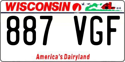 WI license plate 887VGF