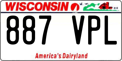 WI license plate 887VPL